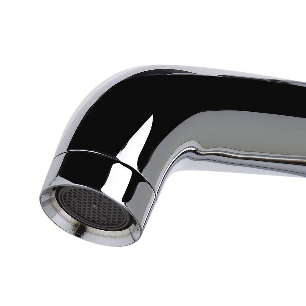 Back. Alfi - Tall Polished Chrome Single Lever Bathroom Faucet - Silver.