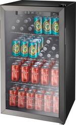 Insignia™ - 115-Can Beverage Cooler - Black stainless steel - Front_Standard