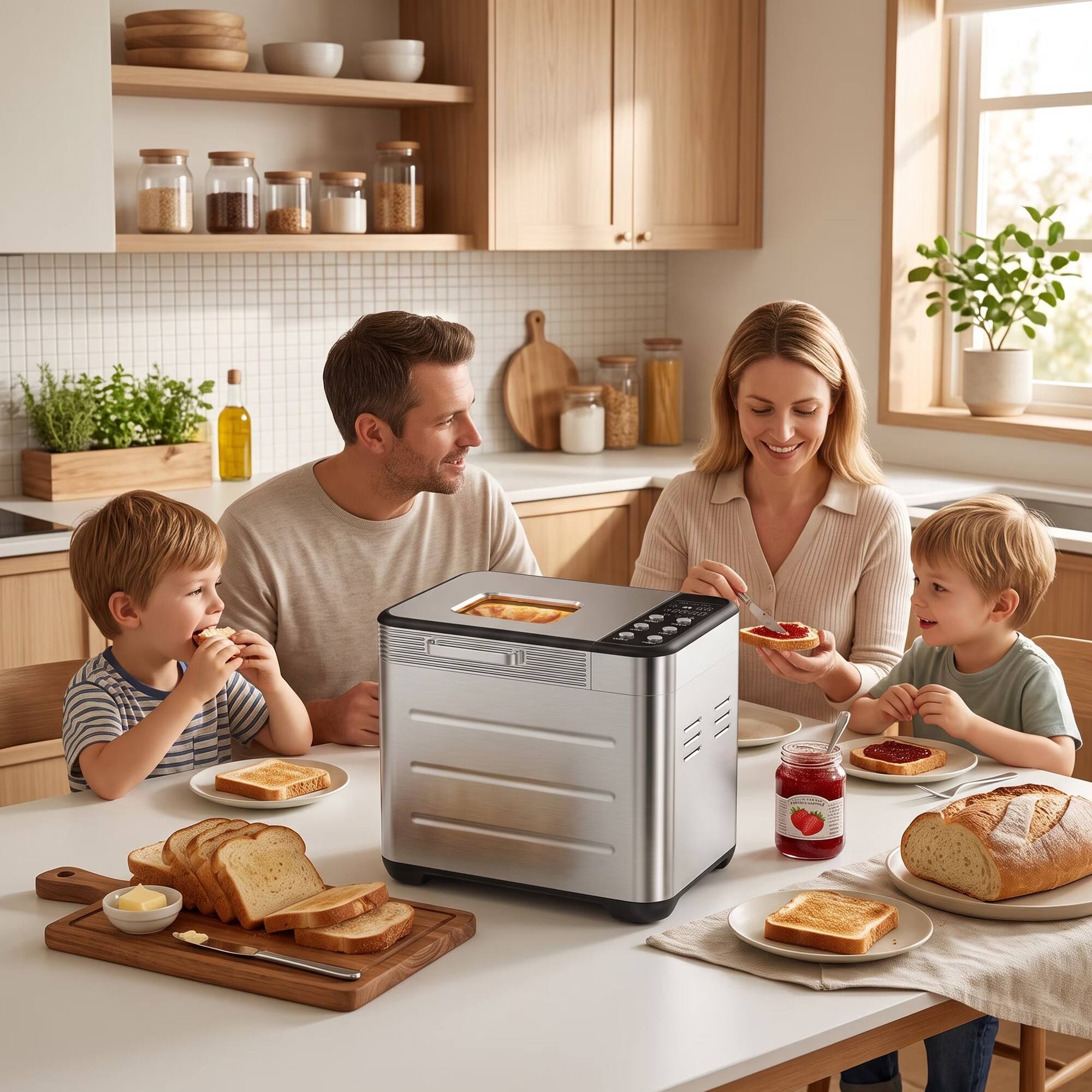 Alt View 2. Sweet - Bread Maker Machine 12-in-1 Menu, 3 Loaf Sizes up to 2 lb, 3 Crust Settings, Removable Baking Pan & Kneading Paddle - Sliver.