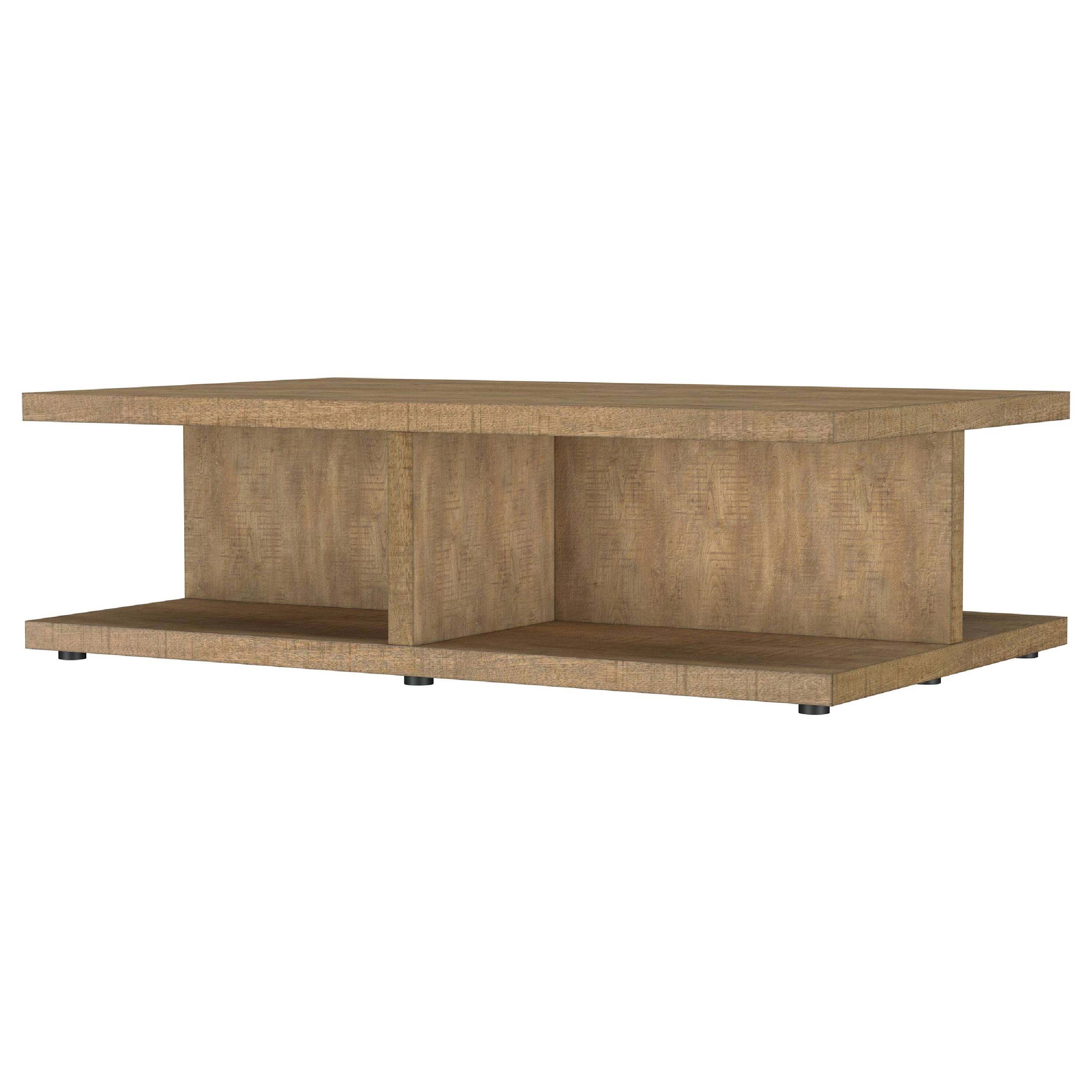 Alt View 2. Manhattan Lane - Chet Square Cocktail Coffee Table, Open Cube Base, Wood 54 Inch - Mango Brown.