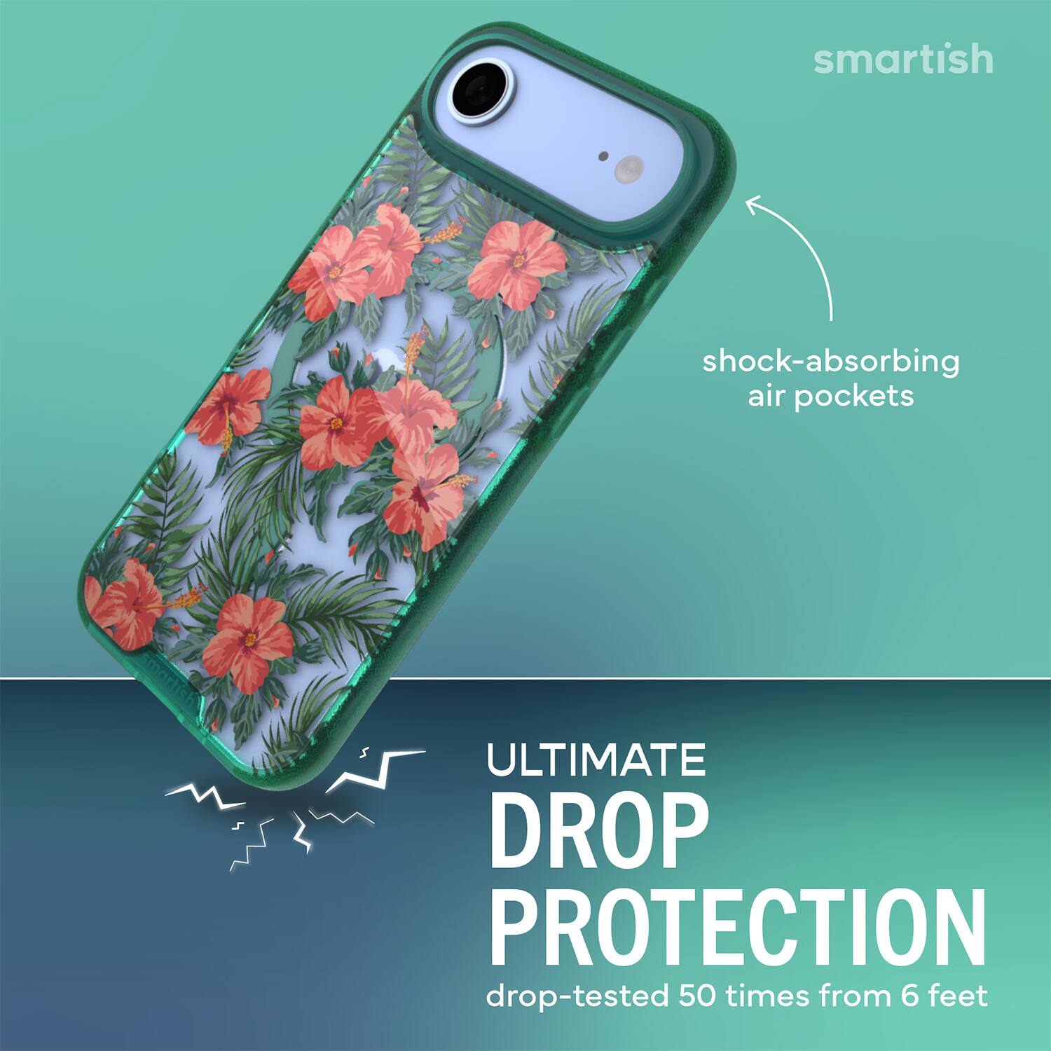 smartish  
shock-absorbing air pockets  
ULTIMATE DROP PROTECTION  
drop-tested 50 times from 6 feet