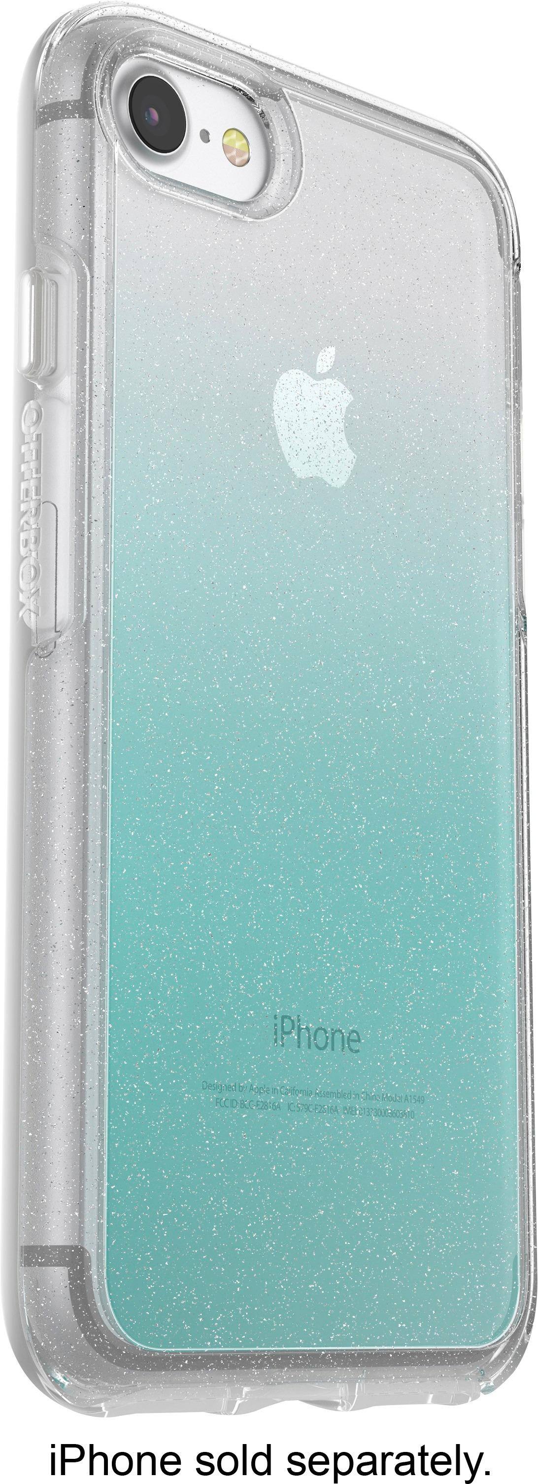 Angle. OtterBox - Symmetry Series Case for Apple® iPhone® 7 and iPhone® 8 - Aloha Ombre/ Clear light blue.