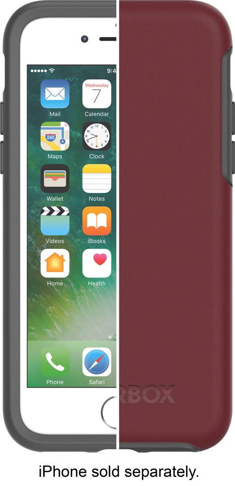 symmetry series case for apple iphone 7 plus and iphone 8 plus - gray/burgundy symmetry series case for apple iphone 7 plus and iphone 8 plus - gray/burgundy