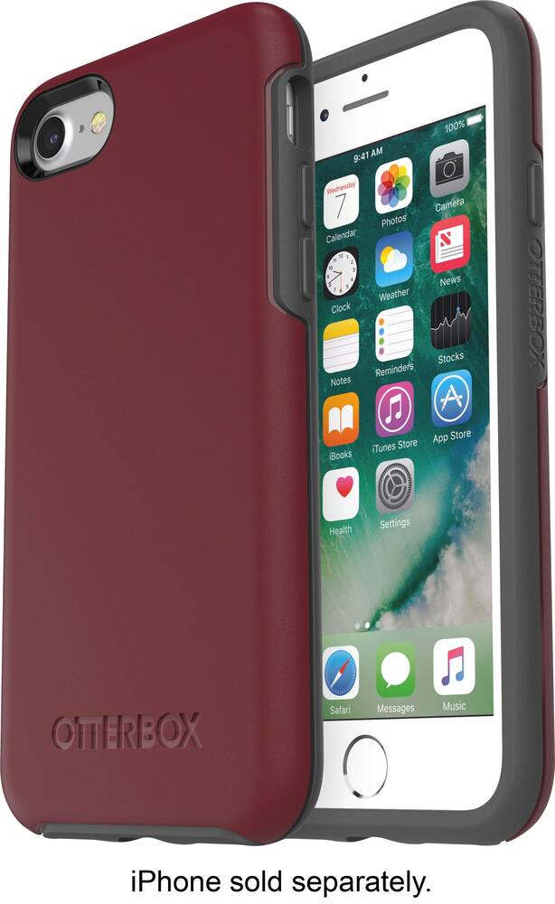 symmetry series case for apple iphone 7 plus and iphone 8 plus - gray/burgundy