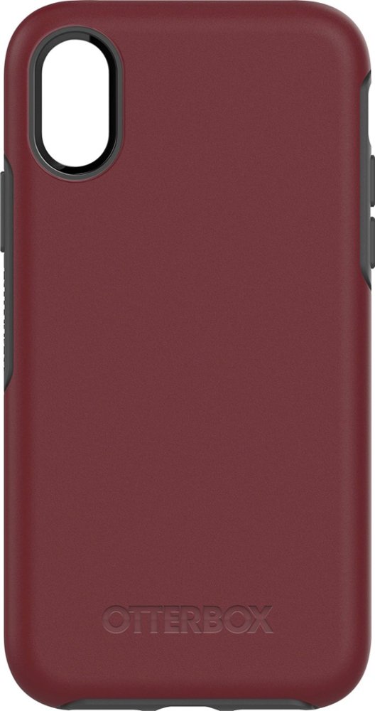 symmetry series case for apple iphone x and xs - gray/burgundy