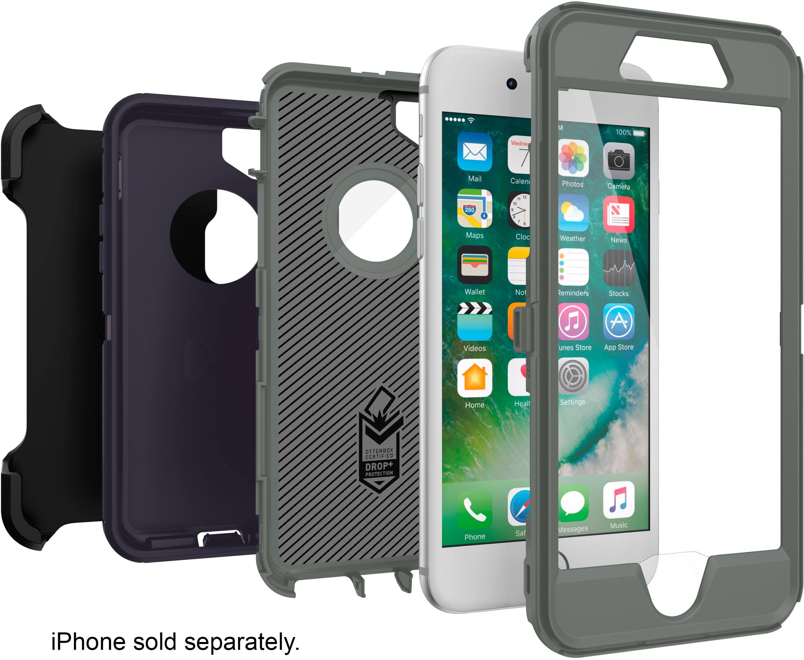 defender series case for apple iphone 7 plus and iphone 8 plus - blue/gray