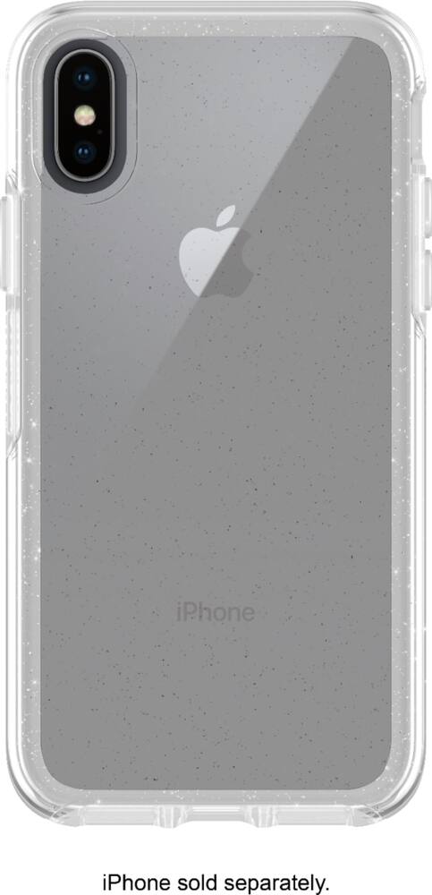 symmetry series case for apple iphone x and xs - clear/silver flake symmetry series case for apple iphone x and xs - clear/silver flake
