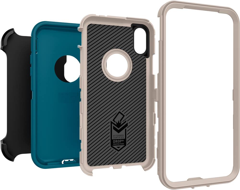 defender series modular case for apple iphone x and xs - blue/beige defender series modular case for apple iphone x and xs - blue/beige