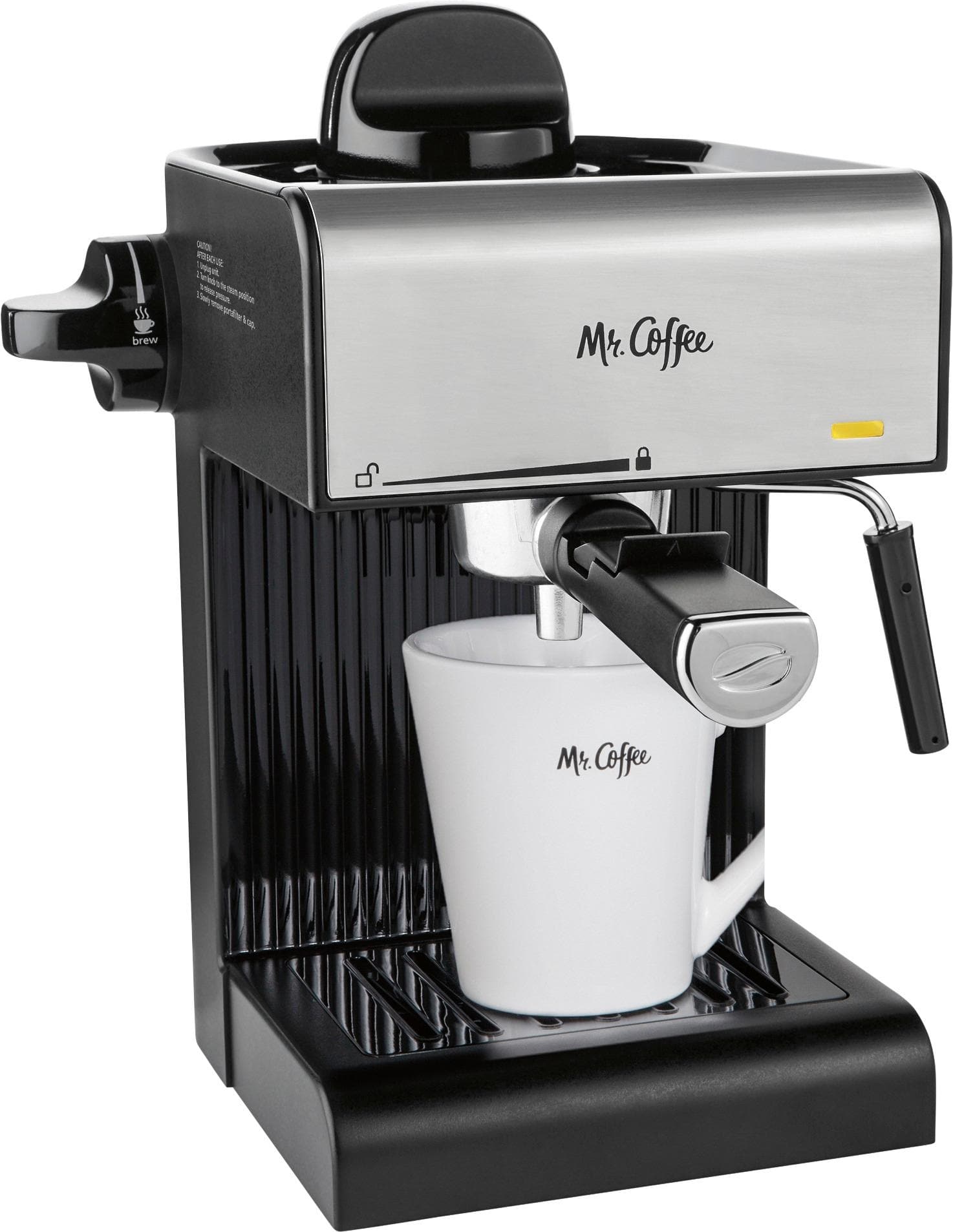 Angle. Mr. Coffee - Steam Espresso Maker/Coffee Maker/Milk Frother - Black.