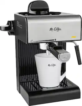 Mr. Coffee - Steam Espresso Maker/Coffee Maker/Milk Frother - Black