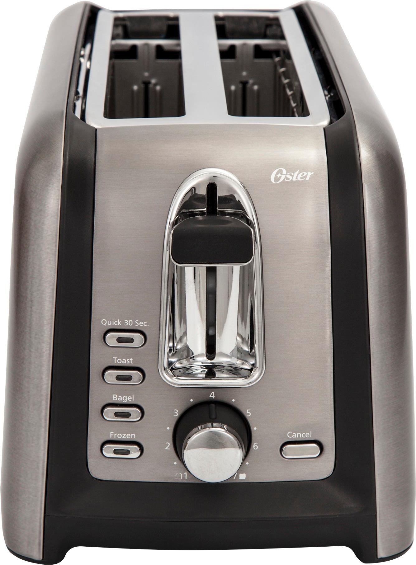 Best Buy: Oster 4-Slice Extra-Long-Slot Toaster Stainless Steel/Black  TSSTTRGM4L