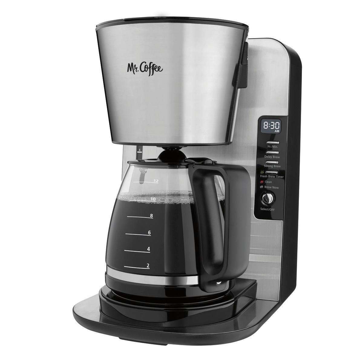 Mr. Coffee 12-Cup Coffee Maker with Dishwashable Design Black/Chrome  2097746 - Best Buy