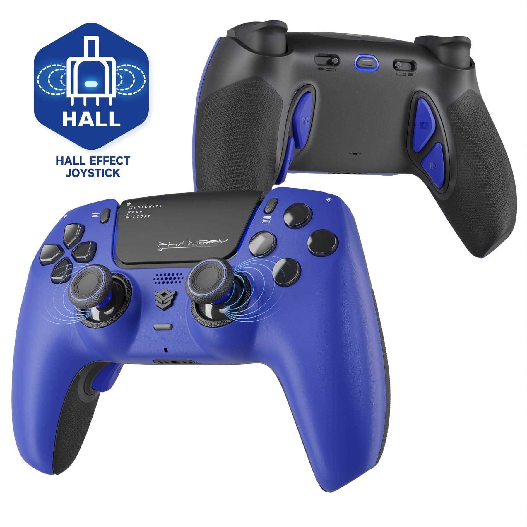 HM 1810 - Phantom Pro Controller With 4 Remappable Buttons 6 Remapping Profiles 8 Interchangeable Analog Stick And - Dream Blue