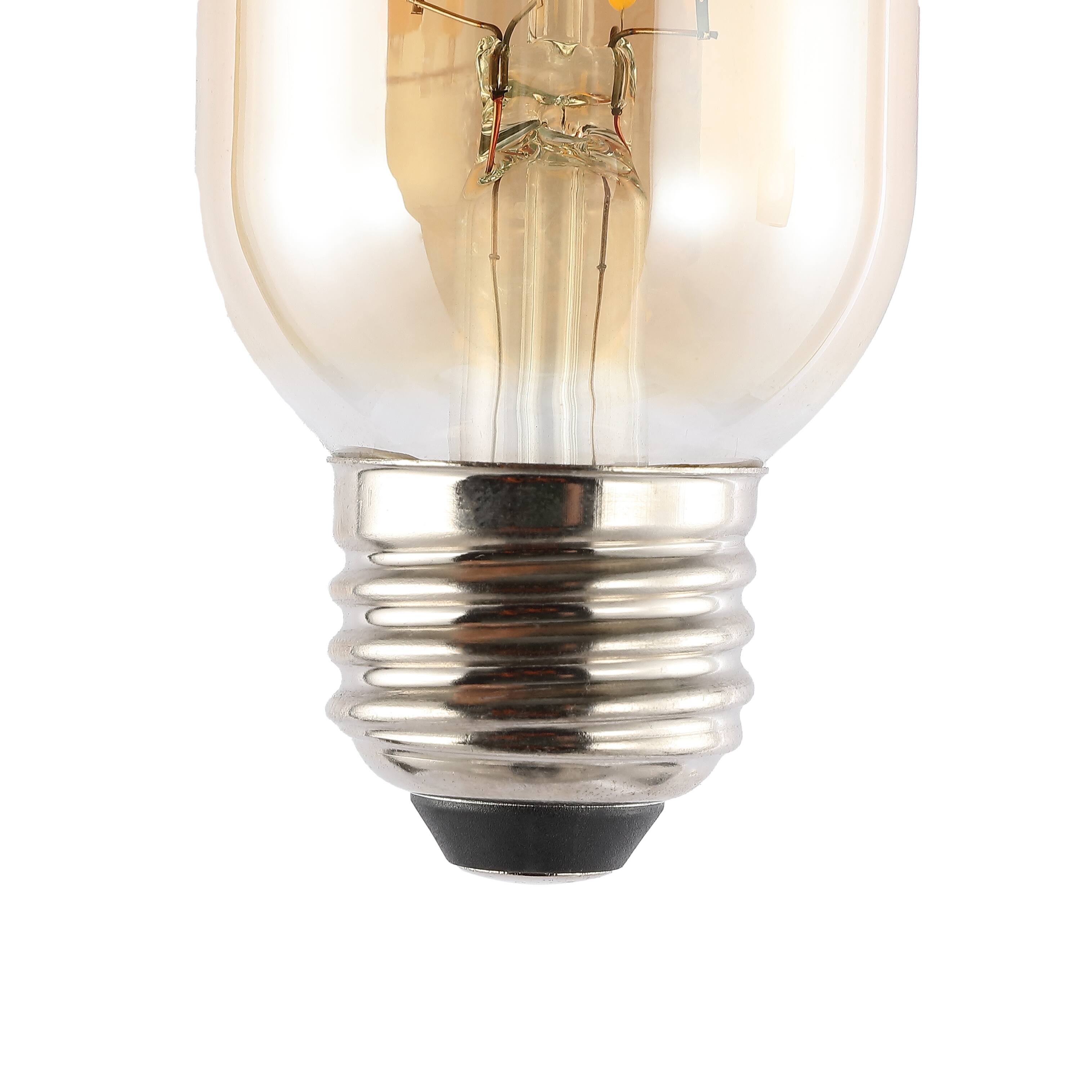 Alt View 4. Jonathan Y - Industrial Non-Dimmable T45-4W LED Edison Bulbs with E26 Base, Warm White 2700K, 350 Lumens, Tinted Amber (Pack of 6) - Amber.