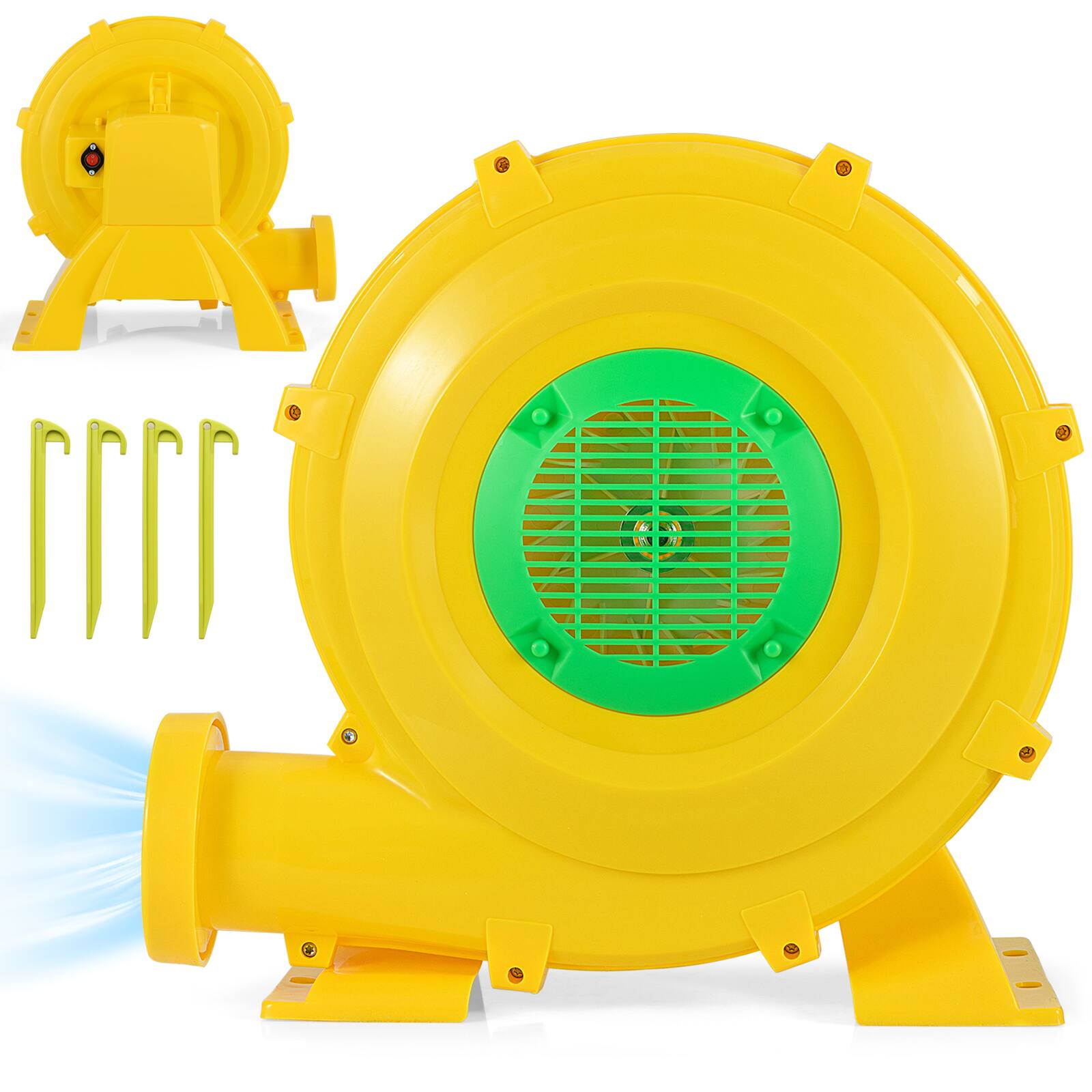 Alt View 3. Gymax - Gymax 980W Air Blower 1.31 HP Air Pump Fan w/ Convenient Handle & Ground Stakes - Yellow.