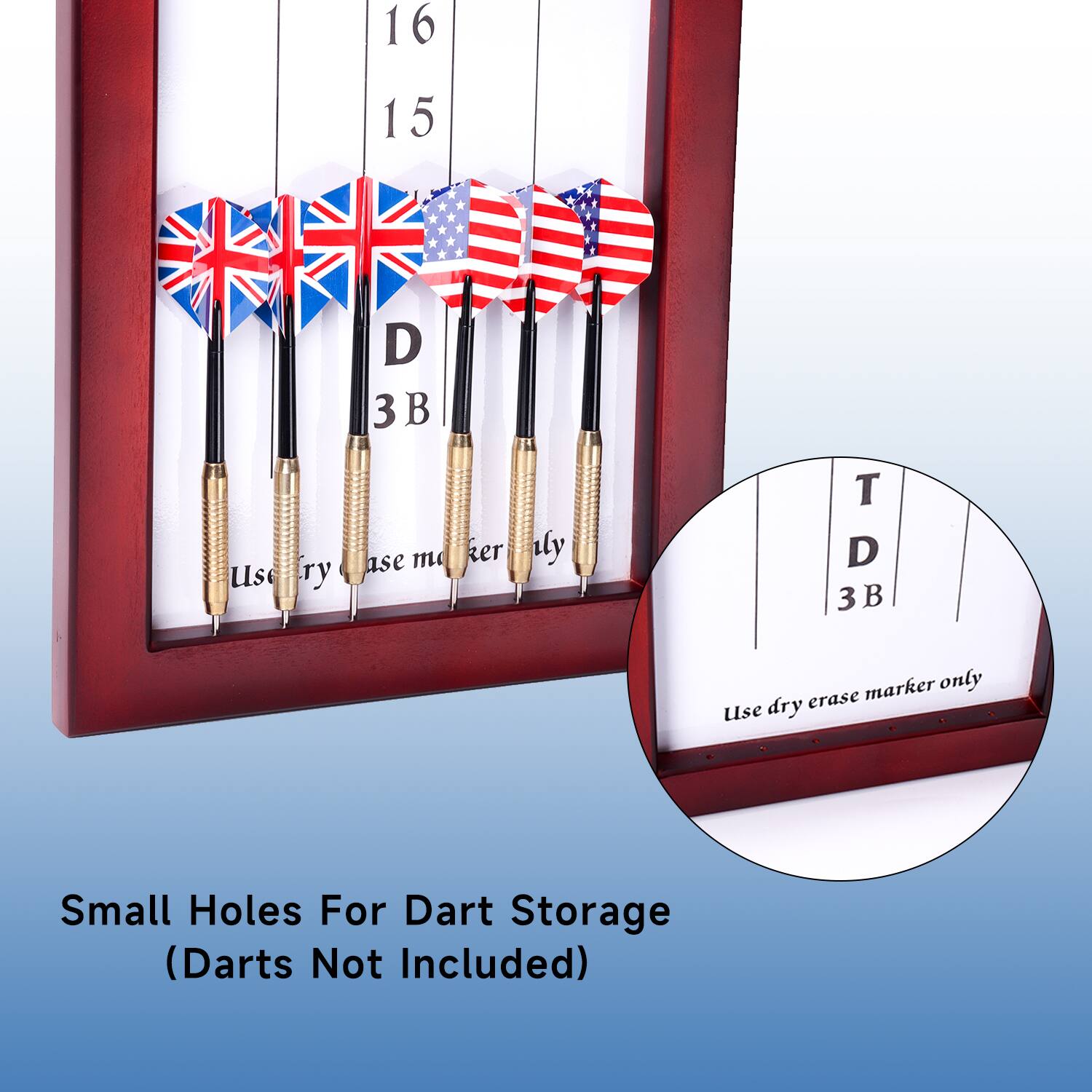 16 15 Use dry erase marker only D 3B T D 3B Small Holes For Dart Storage (Darts Not Included)
