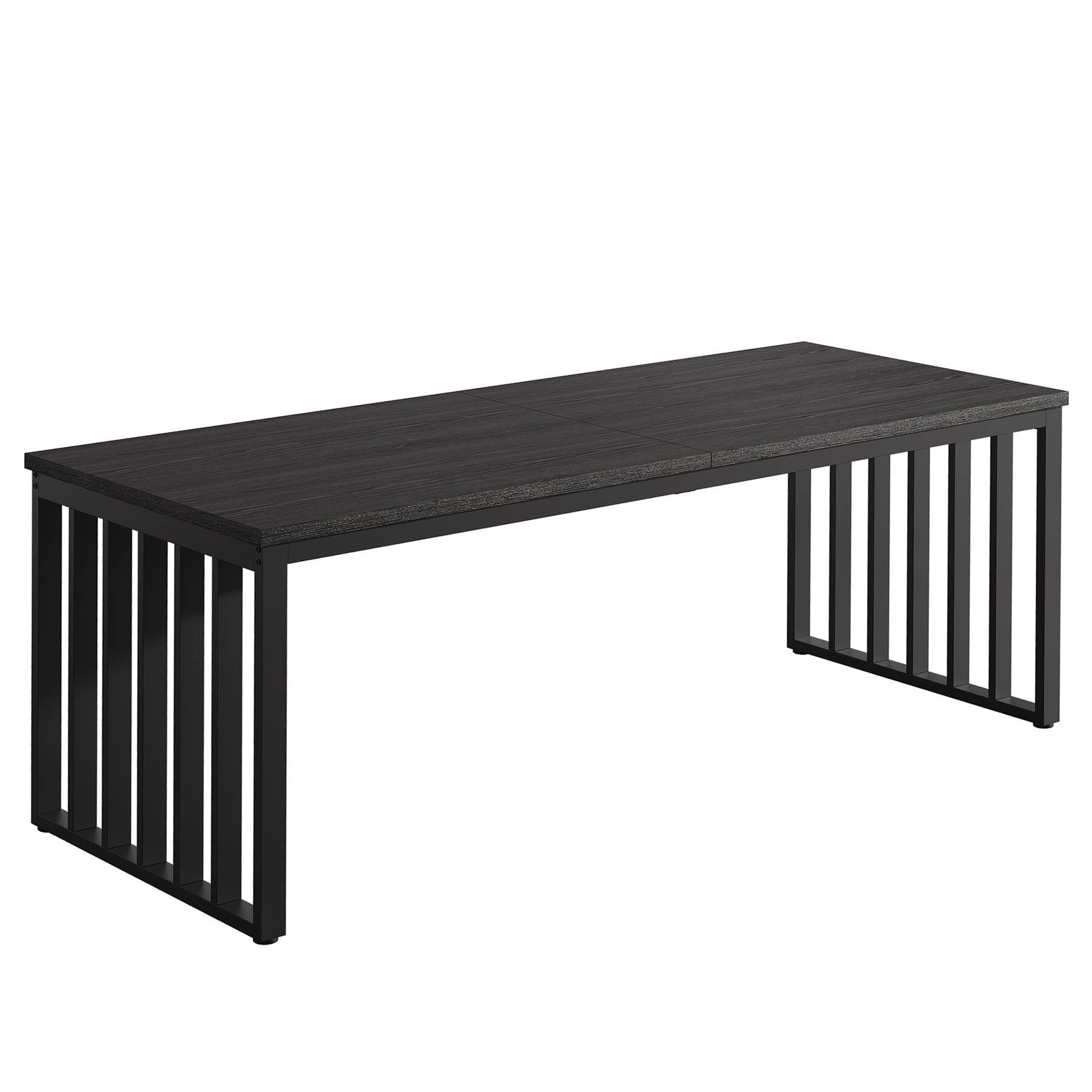 Back. Tribesigns - Office Computer Desk with Engineered Wood Construction, for Computer Work, Writing and Study in Home Offices - Black.