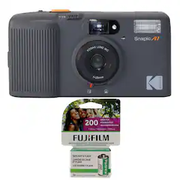 Bundle - Kodak - Snapic A1 35mm Film Camera, Color Negative 35mm Film (36 Exposures) - Rhino Gray