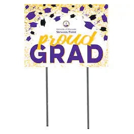 Jardine - Wisconsin-Stevens Point Pointers 18" x 24" Proud Grad Yard Sign - White