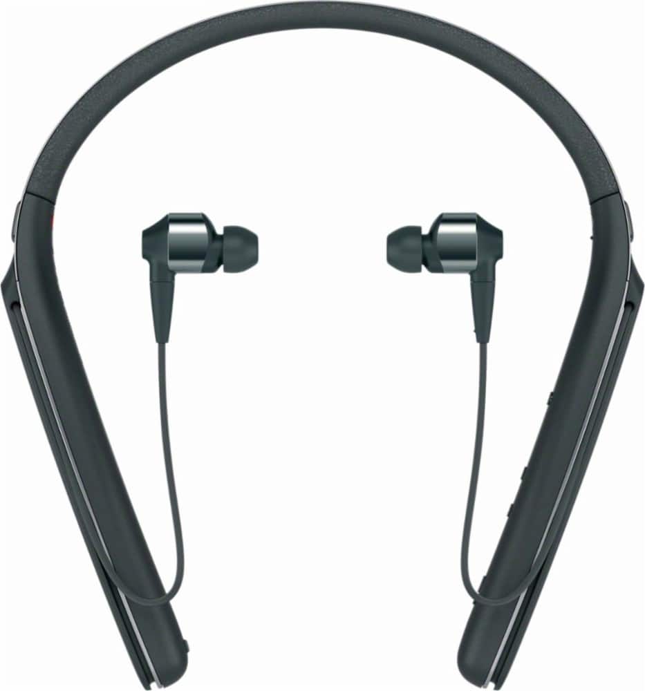 Angle. Sony - 1000X Premium Wireless Noise Cancelling Behind-the-Neck Headphones - Black.