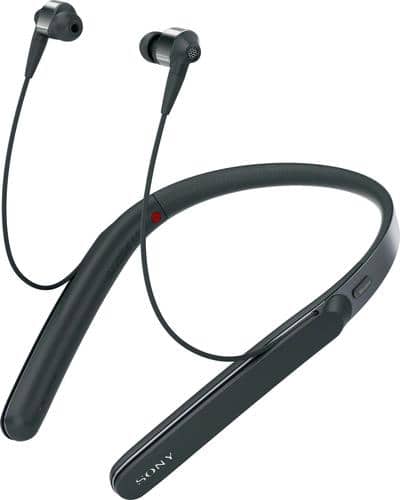 Sony - 1000X Premium Wireless Noise Cancelling Behind-the-Neck Headphones - Black-Front_Standard
