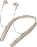 Front Zoom. Sony - 1000X Premium Wireless Noise Cancelling Behind-the-Neck Headphones - Gold.