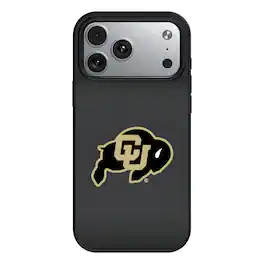 Keyscaper - NCAA - Colorado Buffaloes Linen Logo iPhone Magnetic Bump Case - 15 - Black