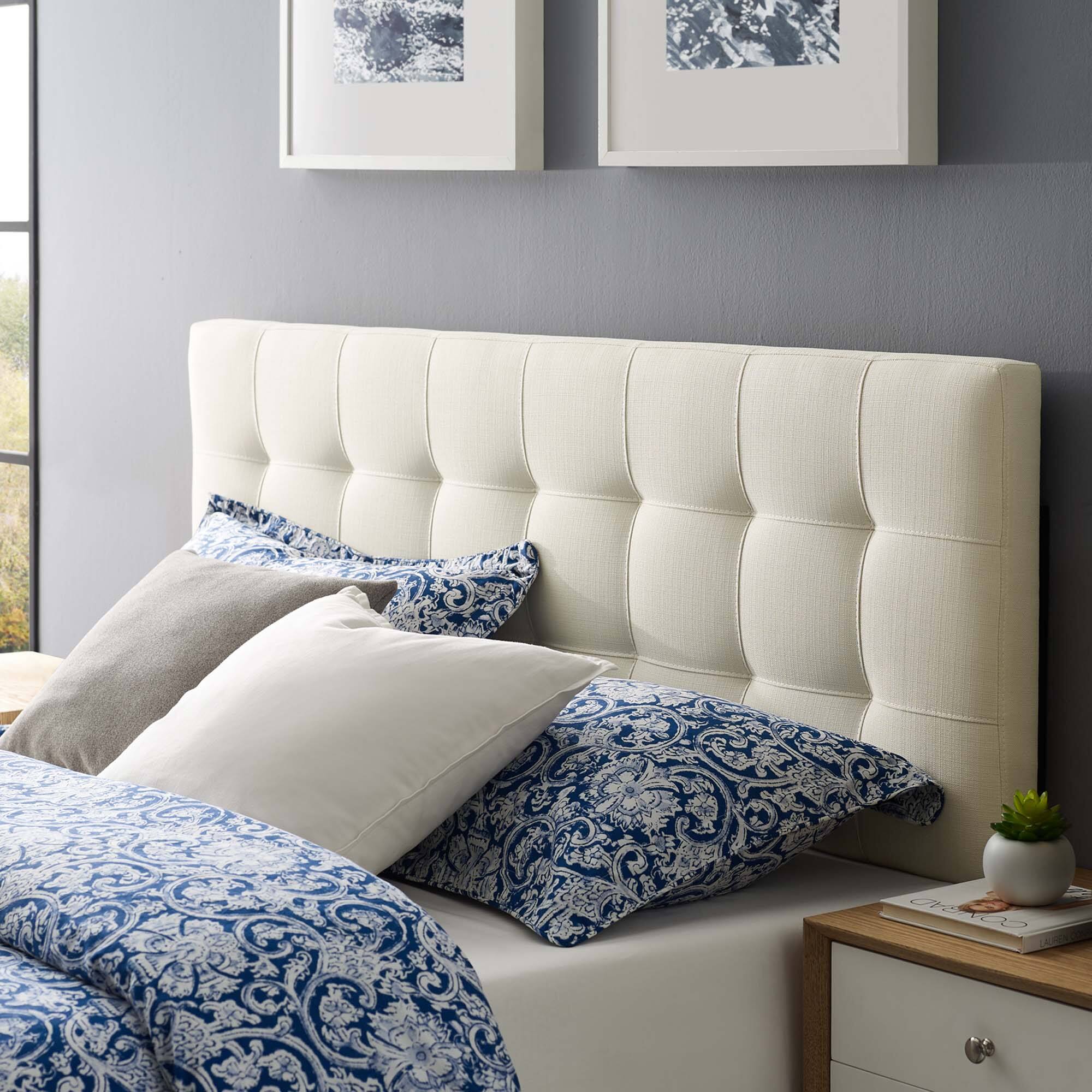 Alt View 2. Modway - Lily Upholstered Fabric Queen Headboard by Modway - White.