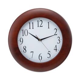 Universal - UNV10414 12-3/4 in. Round Wood Clock - Cherry - White/Cherry