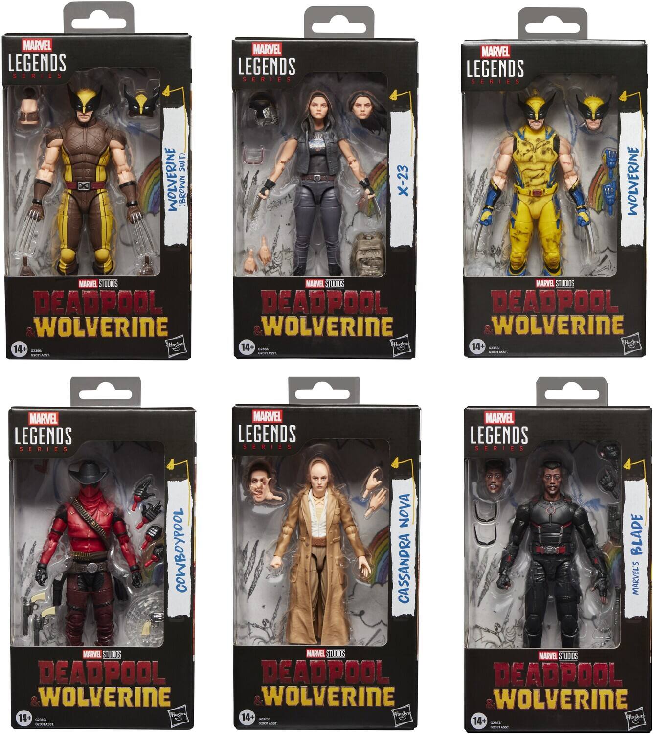 Deadpool & Wolverine - Marvel Legends - 6pc Action Figure Assortment - COLLECTIBLES