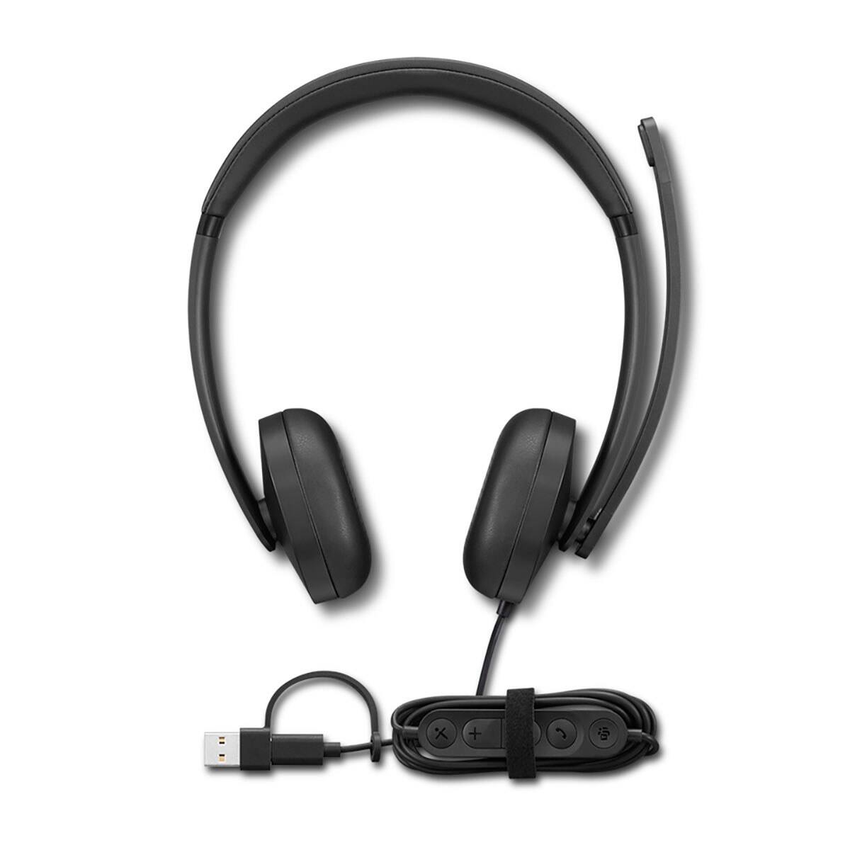 Alt View 2. Lenovo - Lenovo 5000 USB-C Wired Closed-Back On-Ear Stereo VoIP Headset, Microsoft Teams Certified - Black.
