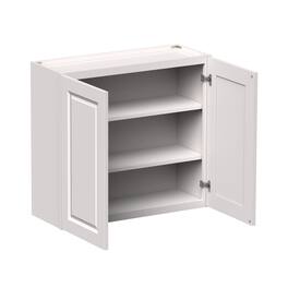 Boyel Living - 33-in W x 30-in H x 12-in D Shaker RTA Kitchen Wall Cabinet with Soft-Close Doors - Glacier White