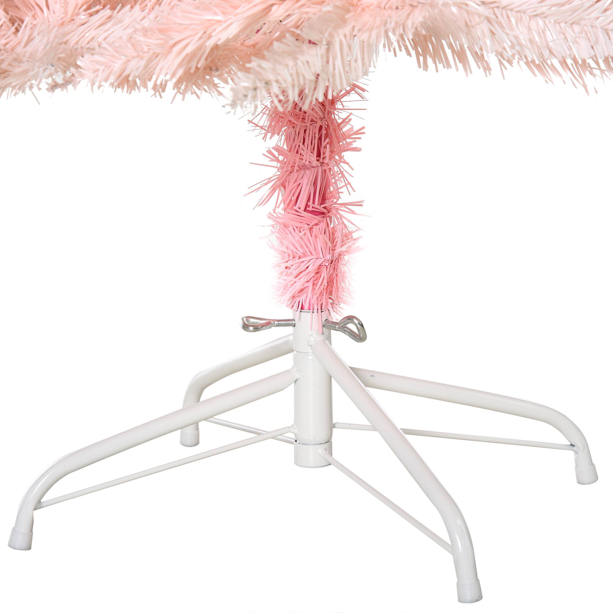 Alt View 7. Homcom - Unlit Spruce Artificial Christmas Tree with Realistic Branches and 1000 Tips - Pink.