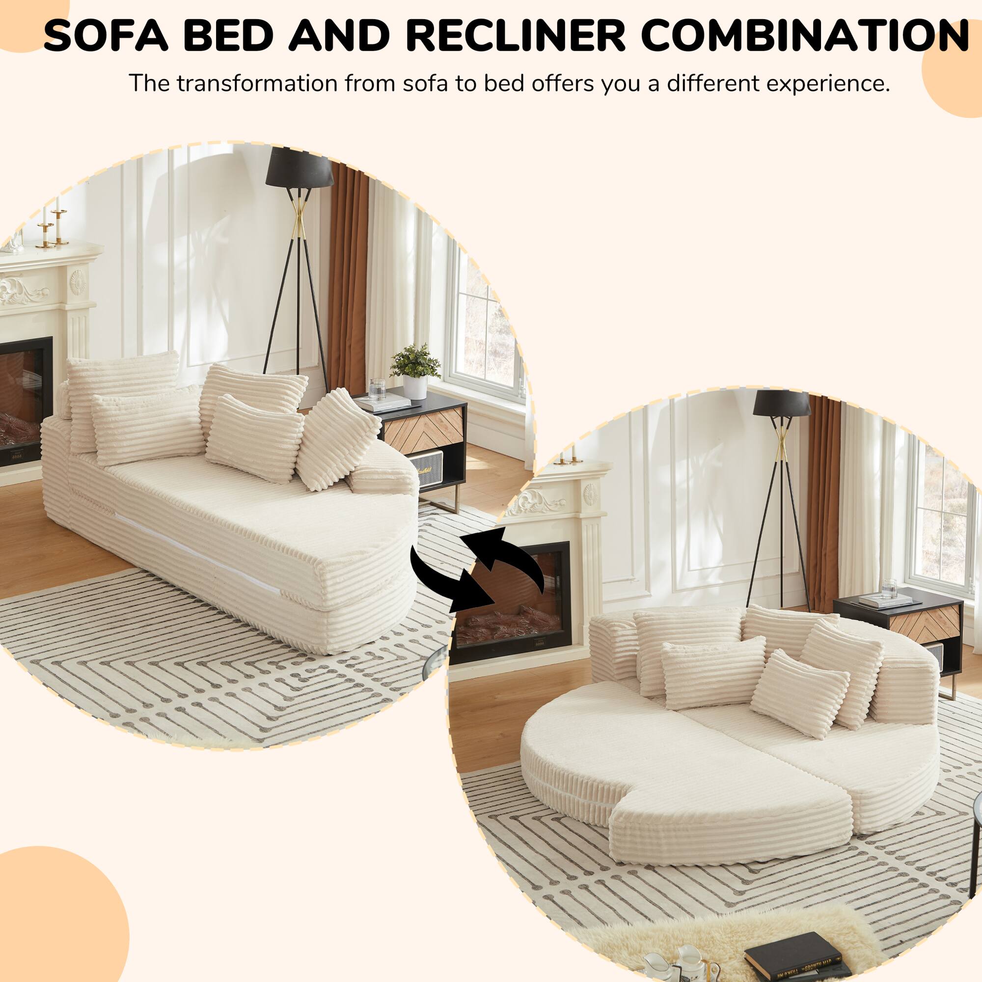SOFA BED AND RECLINER COMBINATION  
The transformation from sofa to bed offers you a different experience.