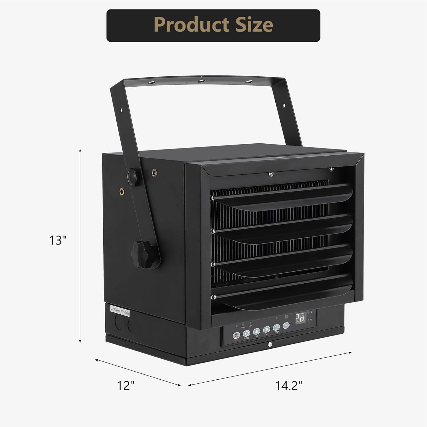 Back. Acekool - 7000w, Ceiling or Wall Mounted Electric Garage Heater for Large Rooms, Shops.