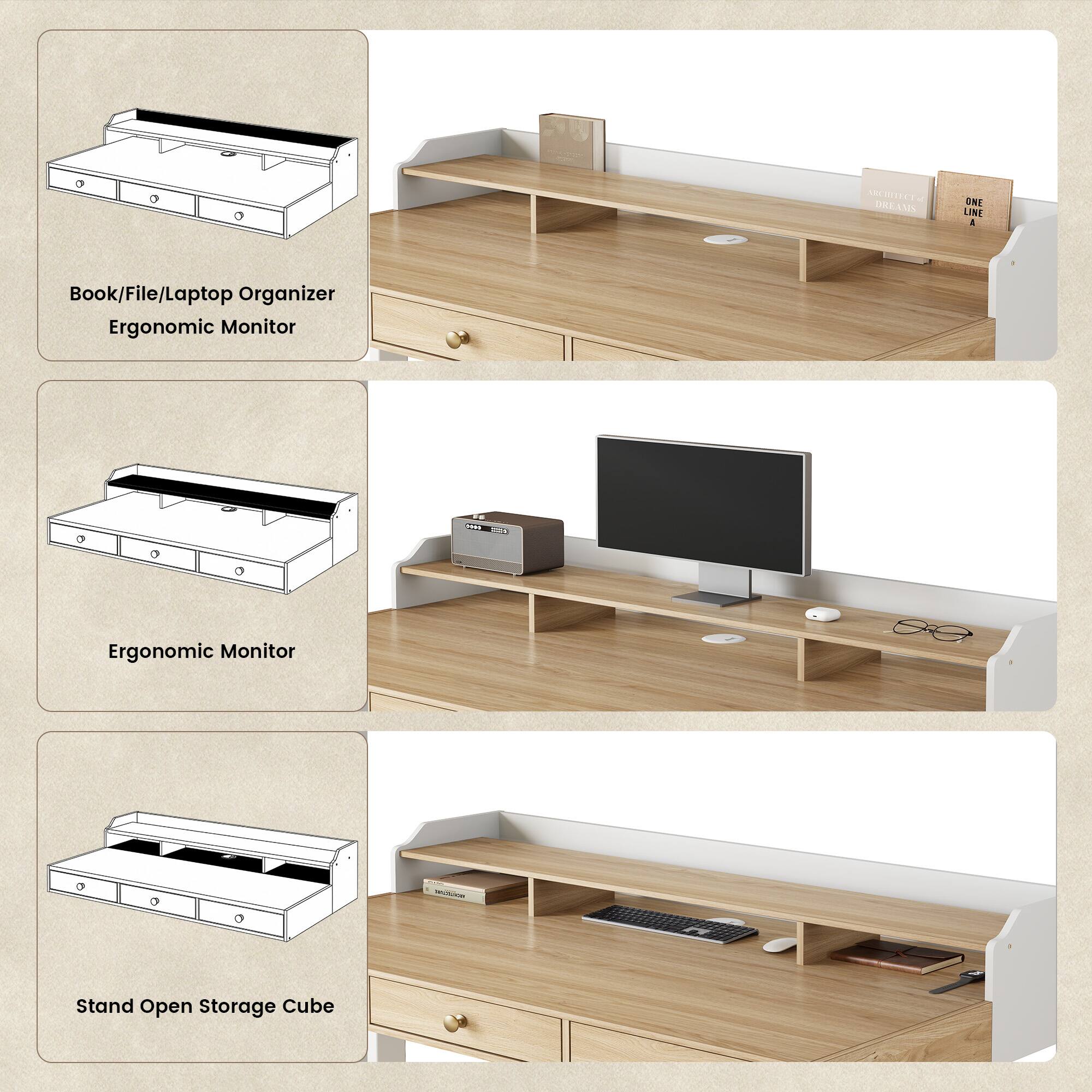 01IE . DRLANEN ONE LINE A Book/File/Laptop Organizer Ergonomic Monitor Stand Open Storage Cube
