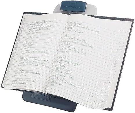Alt View 2. Kensington - K62058US 50 Sheet Capacity InSight Adjustable Metal Book Copyholder - Midnight Blue/Gray.