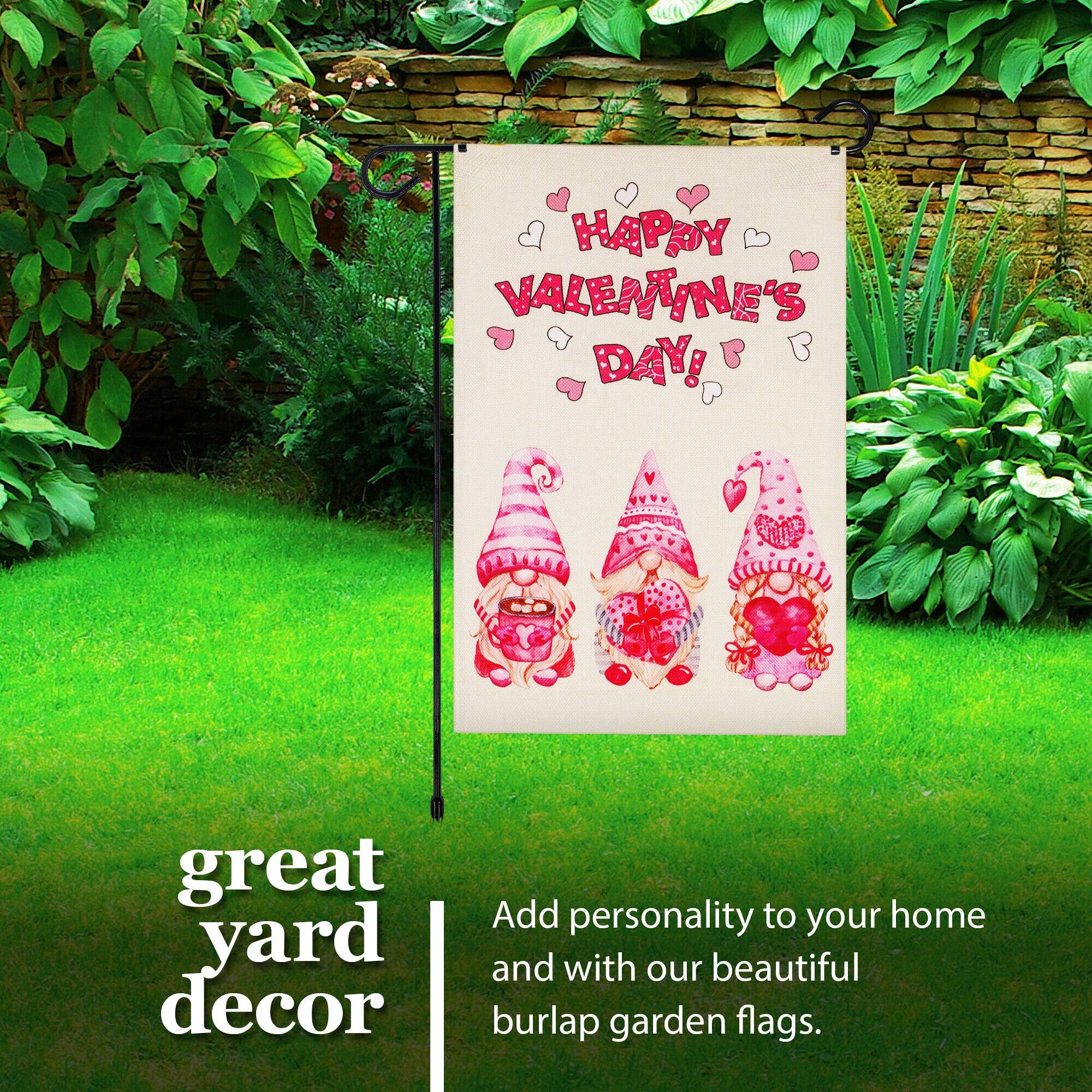Happy Valentine's Day!  
Great yard decor  
Add personality to your home and with our beautiful burlap garden flags.