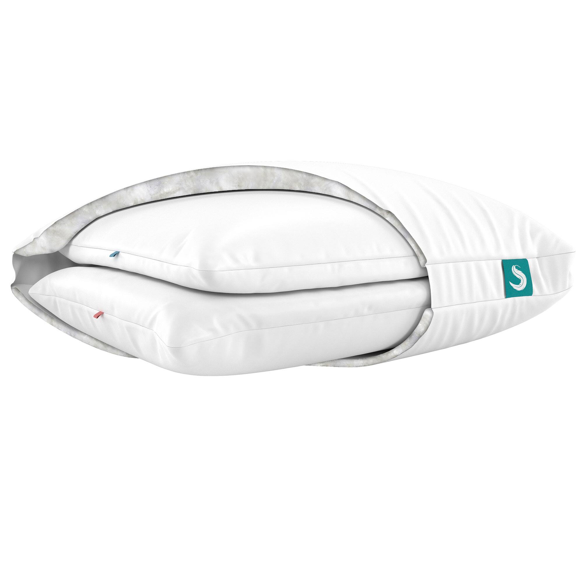 Alt View 7. Sleepgram - Sleepgram Bed Support Sleeping Pillow with Cover, King Size, White (2 Pack) - White.