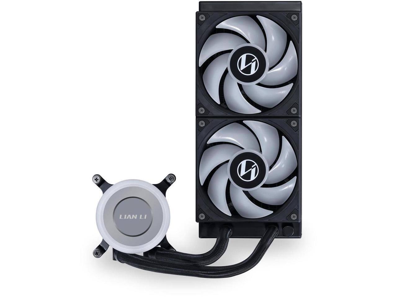 Alt View 8. Lian Li - Lian Li Galahad II Lite 240mm AIO CPU Cooler, RGB Fans, ARGB Pump, Low Noise, Switchable Lid (GA2L24RB) - RGB.