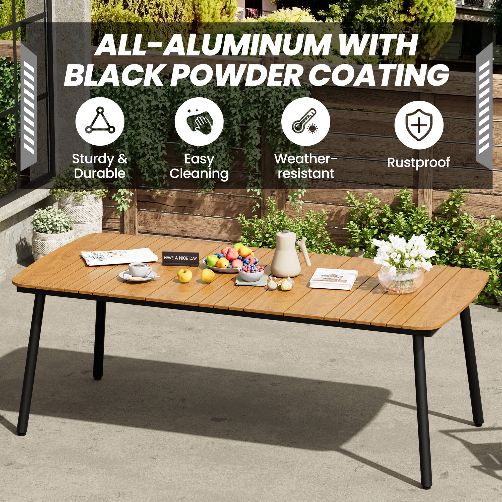 ALL-ALUMINUM WITH BLACK POWDER COATING

- Sturdy & Durable
- Easy Cleaning
- Weather-resistant
- Rustproof

HAVE A NICE DAY