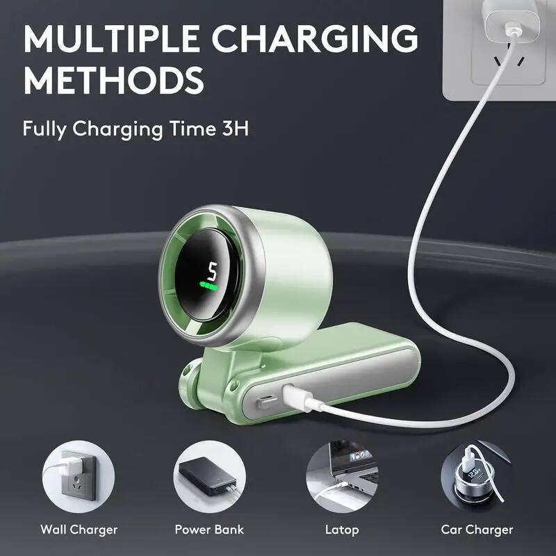 MULTIPLE CHARGING METHODS  
Fully Charging Time 3H  

Wall Charger  
Power Bank  
Laptop  
Car Charger