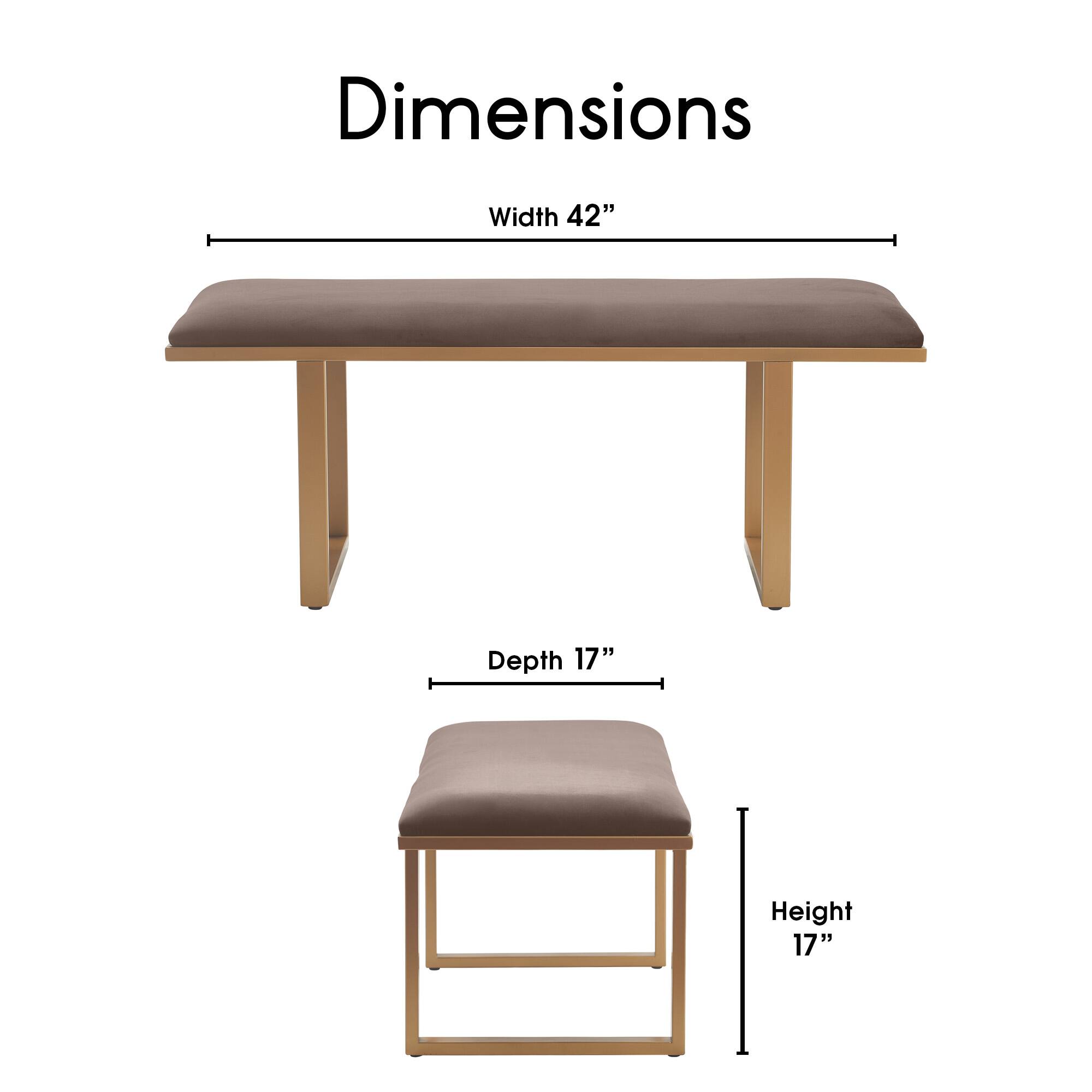 Dimensions: Width 42", Depth 17", Height 17"