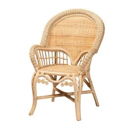 bali & pari - Ratu Modern Bohemian Rattan Accent Chair - Natural Brown