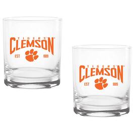 Indigo Falls - Clemson Tigers Two-Pack 14oz. Established Rocks Glass Set - Multicolor