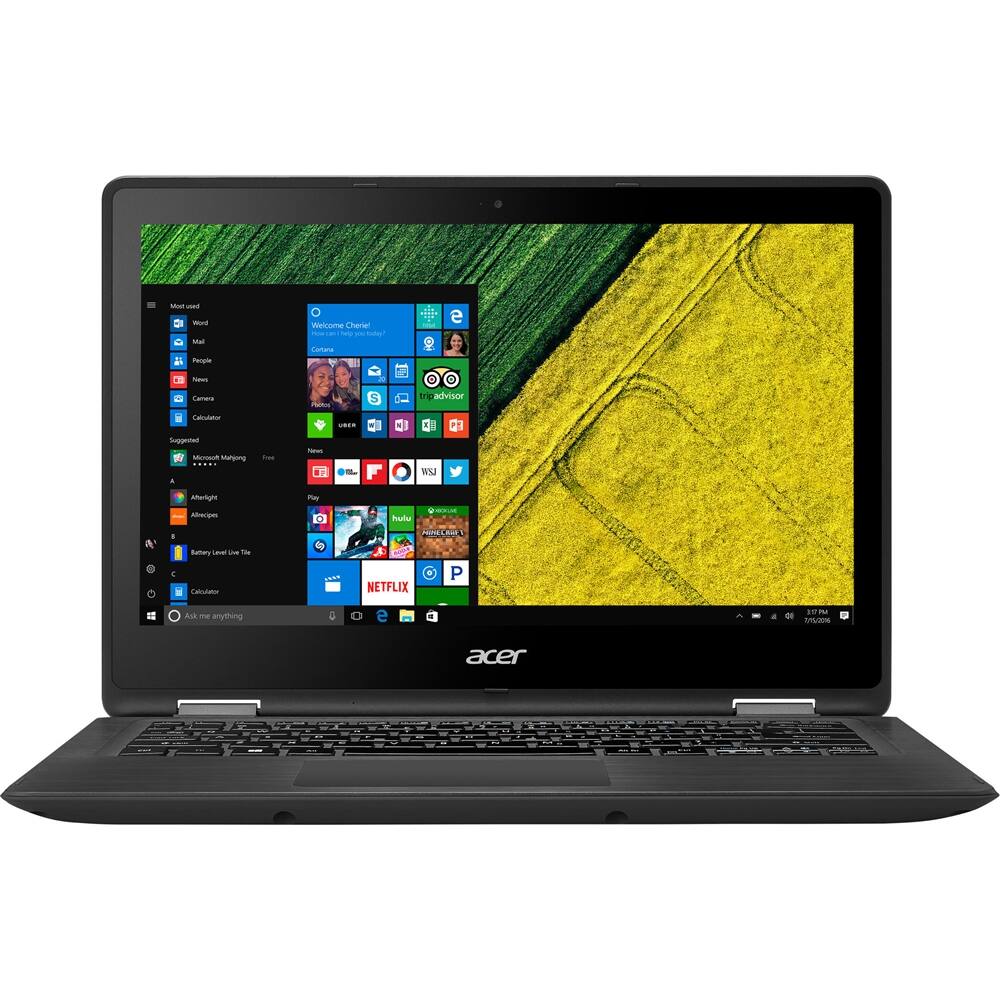 Acer - 2-in-1 13.3" Refurbished Touch-Screen Laptop - Intel Core i5 - 8GB Memory - 256GB Solid State Drive - Obsidian black - Larger Front
