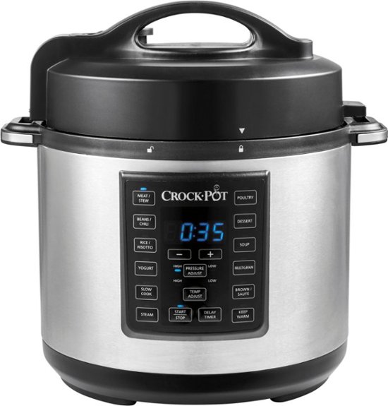 Crock-PotÂ® - Express Crock 6-Quart Pressure Cooker - Stainless Steel - Front_Zoom