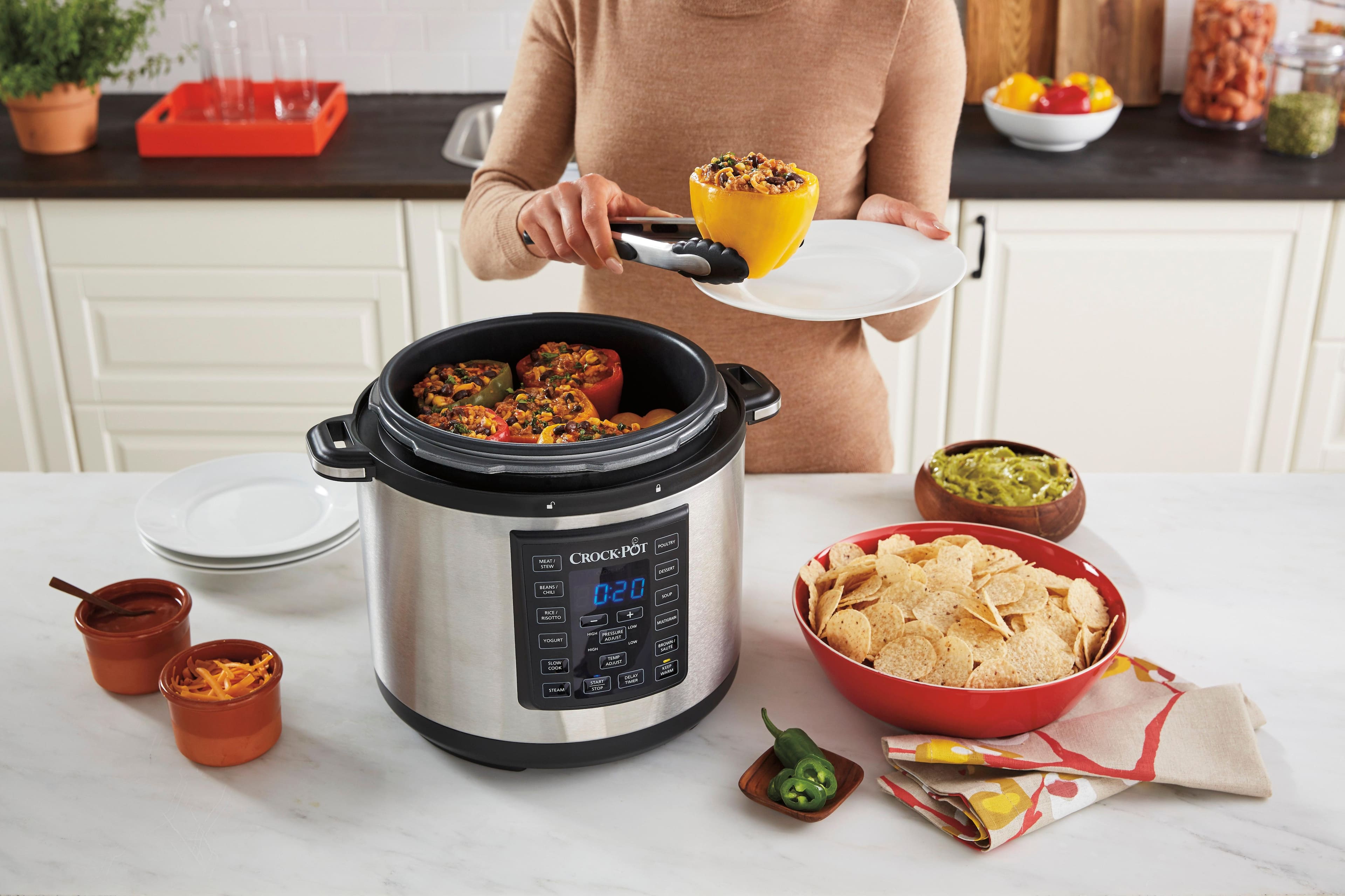 Zoom in on Alt View Zoom 17. Crock-Pot - Express Crock 6-Quart Pressure Cooker - Stainless Steel.