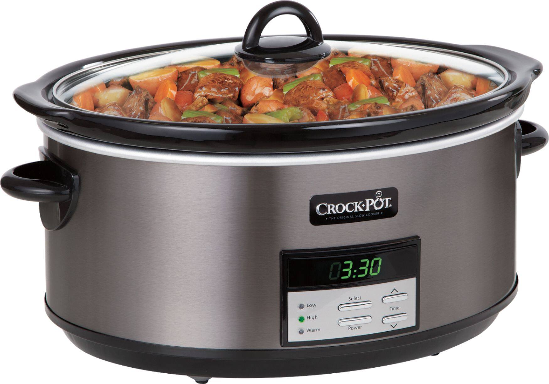 Alt View 11. Crock-Pot - 8-Quart Slow Cooker - Black Stainless.