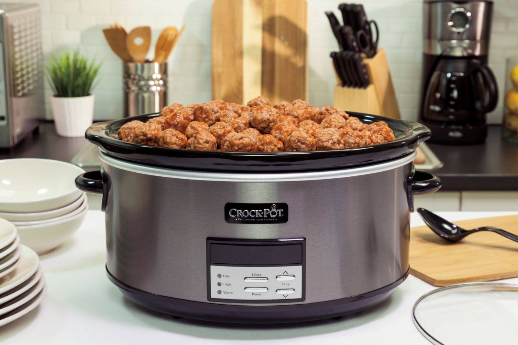 Alt View 13. Crock-Pot - 8-Quart Slow Cooker - Black Stainless.